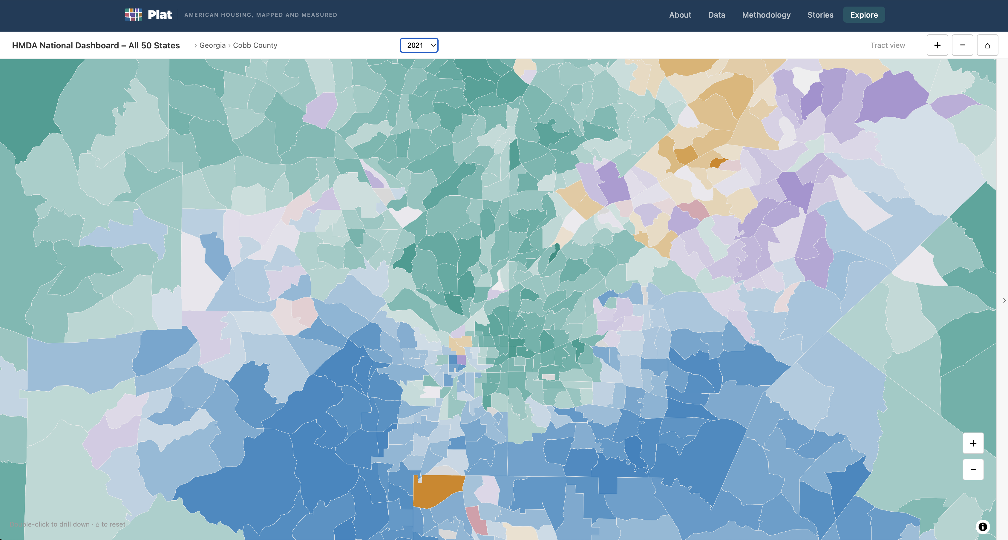 Double-click to see census tracts